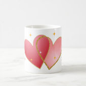 Elegant Heart & Gold Leaf Mug Koffiemok (Center)
