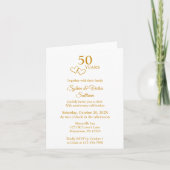 Elegant Heart Golden 50th Wedding Anniversary (Voorkant)