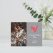 Elegant Heart Happy Valentine's Day Photo Feestdagenkaart (Staand voorkant)