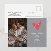 Elegant Heart Happy Valentine's Day Photo Feestdagenkaart (Voorkant / Achterkant)