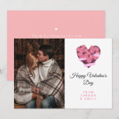Elegant Heart Happy Valentine's Day Photo Feestdagenkaart (Voorkant / Achterkant)