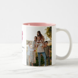 Elegant Heart Happy Valentine's Day Photo Tweekleurige Koffiemok