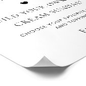 Elegant Heart Ice Cream Station Party Sign Poster (Hoek)