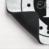 Elegant Heart Initiaal Letter Monogram Black White Muismat (Hoek)