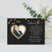 Elegant Heart Lijst Foto Funeral Hartelijk dank Bedankkaart (Staand voorkant)