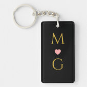 Elegant Heart Mark Monogram Acrylic Keychain Desig (Voorkant)