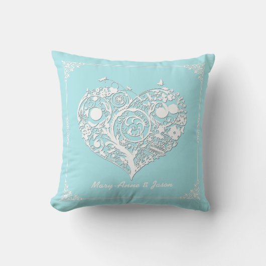 Elegant Heart Newly Wed Decorator Pillow Kussen (Voorkant)