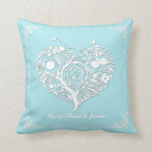 Elegant Heart Newly Wed Decorator Pillow Kussen