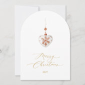Elegant Heart Ornament Merry Christmas Card Kaart (Voorkant)