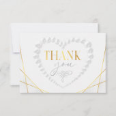 Elegant Heart Parels & Prosecco Gouden Bruidsmeisj Bedankkaart (Voorkant)