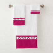 Elegant Heart Pattern Bad Handdoek (Insitu)