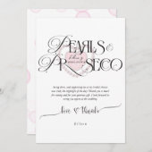 Elegant Heart Pearls Prosecco Bruisende Bruidsfees Bedankkaart (Voorkant / Achterkant)