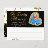 Elegant Heart Photo Share a Memory Funeral Kaart (Voorkant / Achterkant)