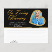 Elegant Heart Photo Share a Memory Funeral Kaart (Voorkant)