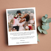 Elegant Heart Script Weduwfoto Hartelijk dank