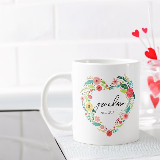 Elegant Heart Shape Flowers Grandma Est Grote Koffiekop