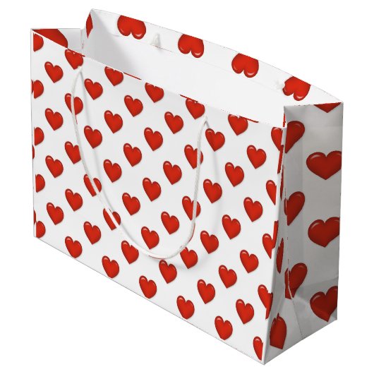 Elegant Heart Shape Large Gift Bag Groot Cadeauzakje (Achterkant Gekanteld)