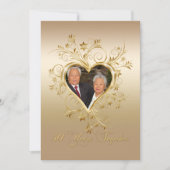 Elegant Heart Swirls 50th Photo Jubileum Kaart (Voorkant)