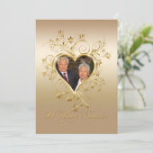 Elegant Heart Swirls 50th Photo Jubileum Kaart (Staand voorkant)