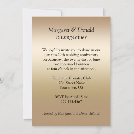 Elegant Heart Swirls 50th Photo Jubileum Kaart (Achterkant)