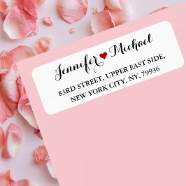 Elegant Heart Wedding Bride Groom Return Address Etiket