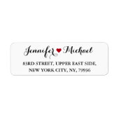 Elegant Heart Wedding Bride Groom Return Address Etiket (Voorkant)