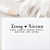 Elegant Heart Wedding Return Address Etiket (Insitu)