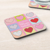 Elegant Heartful Moeder Day Design Bier Onderzetter (Linkerzijde)