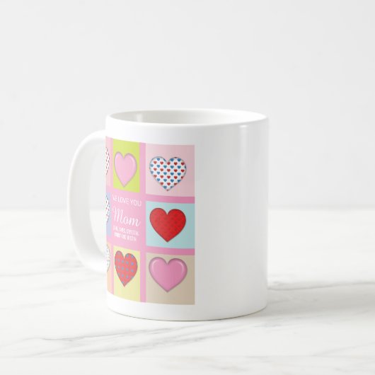 Elegant Heartful Moeder Day Design Koffiemok (Voorkant links)