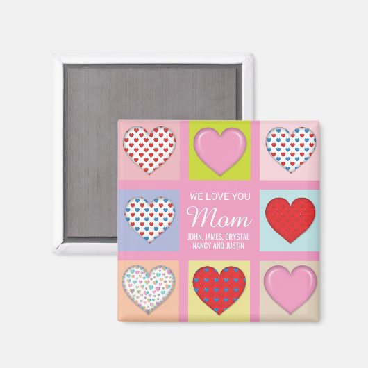 Elegant Heartful Moeder Day Design Magnet (Voorkant / Achterkant)