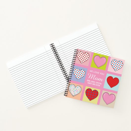 Elegant Heartful Moeder Day Design Notitieboek (Binnen)