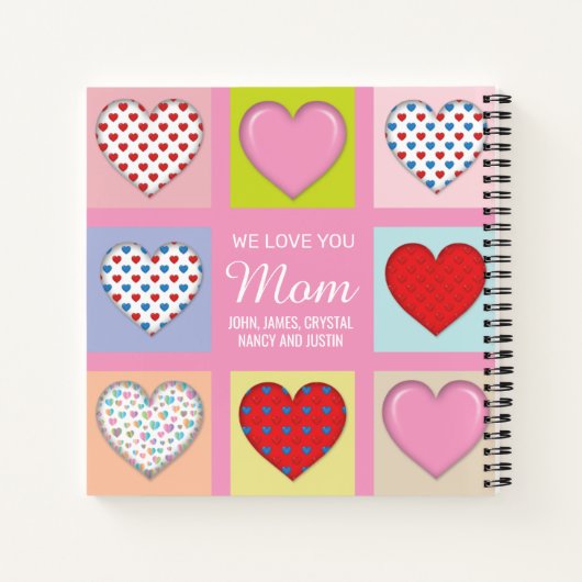 Elegant Heartful Moeder Day Design Notitieboek (Achterkant)