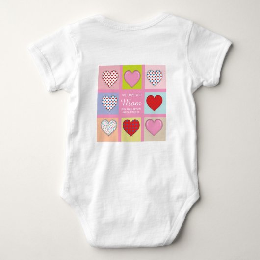 Elegant Heartful Moeder Day Design Romper (Achterkant)