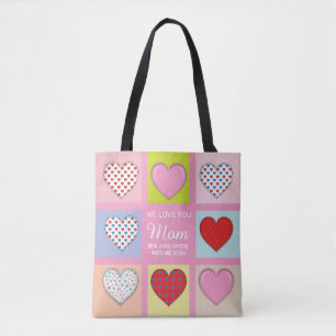 Elegant Heartful Moeder Day Design Tote Bag