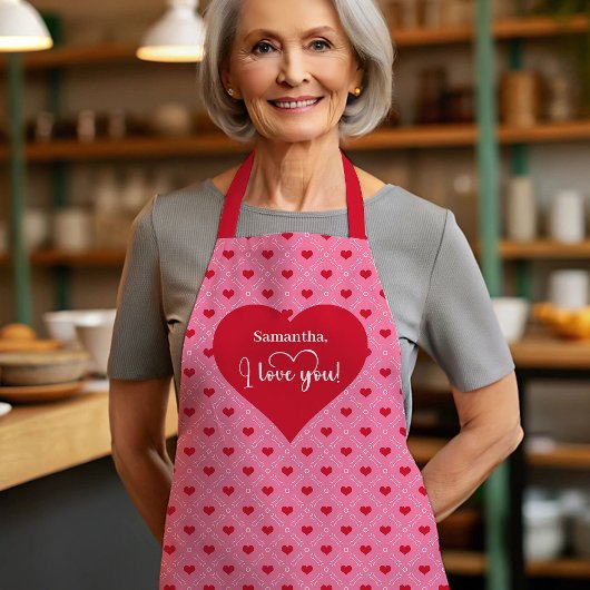 Elegant Hearts Apron for Wife Custom I Love You  Schort