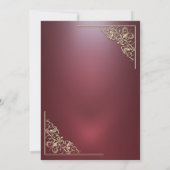 Elegant Hearts Lijst Dark Red Wedding Jubileum Kaart (Achterkant)