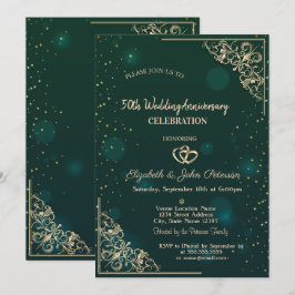 Elegant Hearts Lijst Green Wedding Jubileum Kaart