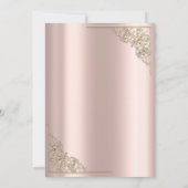 Elegant Hearts Lijst Roos Gold Wedding Kaart (Achterkant)