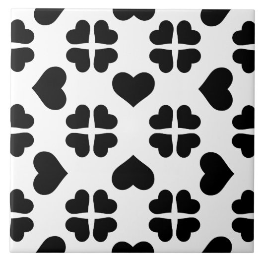 Elegant Hearts Pattern CUSTOM ACHTERGROUND COLOR Tegeltje (Voorkant)