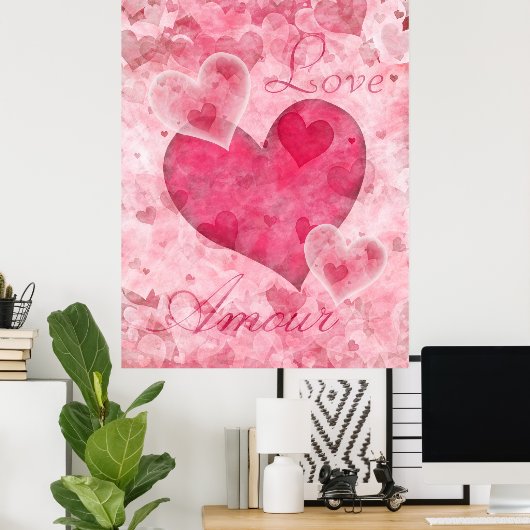 Elegant Hearts Poster (Thuiskantoor)