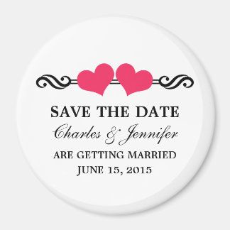 Elegant Hearts sparen de Magnet van de Datum, Roze