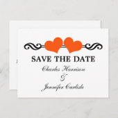 Elegant Hearts sparen het Briefkaart van de Datum, (Voorkant / Achterkant)