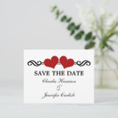 Elegant Hearts sparen het Briefkaart van de Datum, (Staand voorkant)