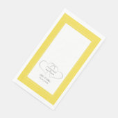 Elegant Hearts Wedding Mr & Mrs Yellow Grey White Servet (Hoek)
