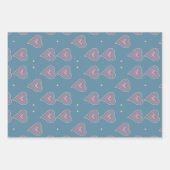 Elegant Hearts Wrapping Paper Flat Sheet Set van 3 (Voorkant)