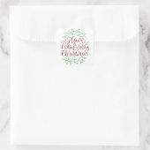 Elegant Heb een Holly Jolly Kerstvakantie Vierkante Sticker (Tas)