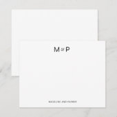 Elegant Hedendaags Koppel Monogram Notitiekaartje (Voorkant / Achterkant)
