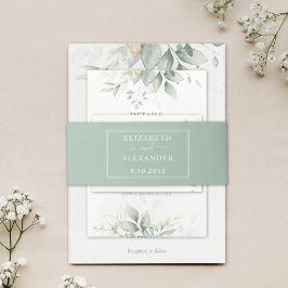 Elegant hedendaags minimalistisch huwelijk uitnodigingen wikkel