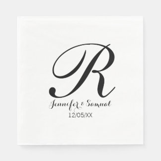 Elegant & Hedendaags Monogram & Datum Servet