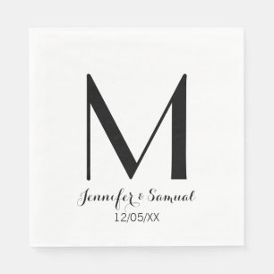 Elegant & Hedendaags Monogram & Datum Servet